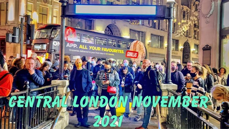 Central London Midweek Evening Walk | Regent Street, Oxford Street – London Walk Nov 2021 – 4k [HDR]