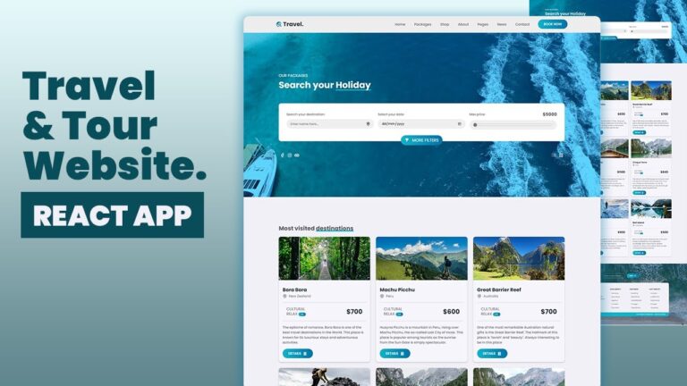 🌋 Create Travel and Tour Website Using ReactJS | React Project 2024 #reactjs