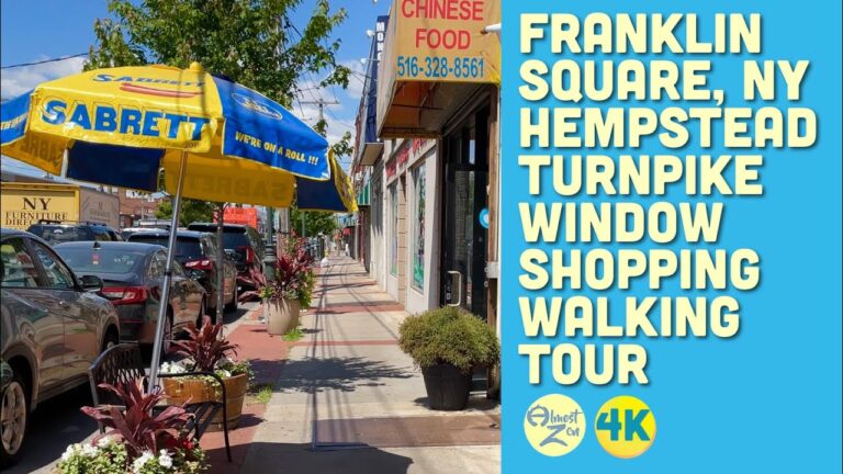 4K Franklin Square New York WALKING TOUR Exploring Long Island Hempstead Turnpike